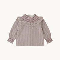 Blusa Bebé Oliva Rayas Burgundy