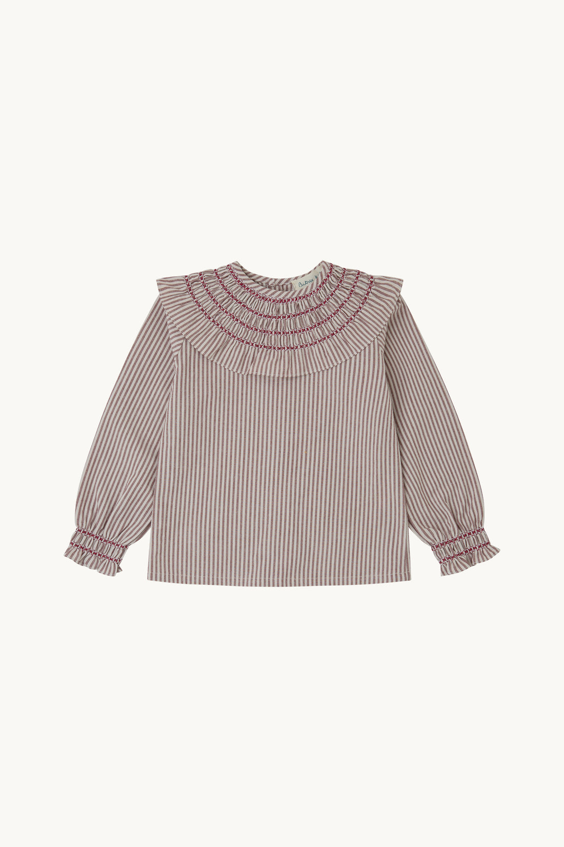 Blusa Niña Oliva Rayas Burgundy