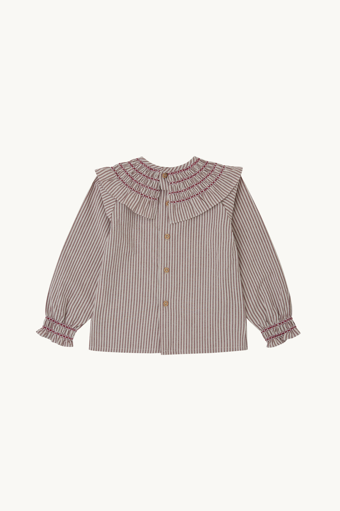 Blusa Niña Oliva Rayas Burgundy
