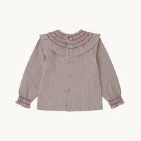 Blusa Niña Oliva Rayas Burgundy