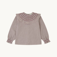 Blusa Niña Oliva Rayas Burgundy