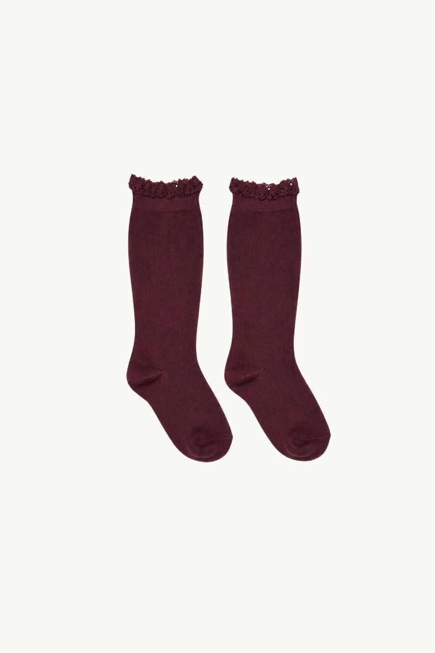 CHAUSSETTE HAUTE DENTELLE - SYRAH