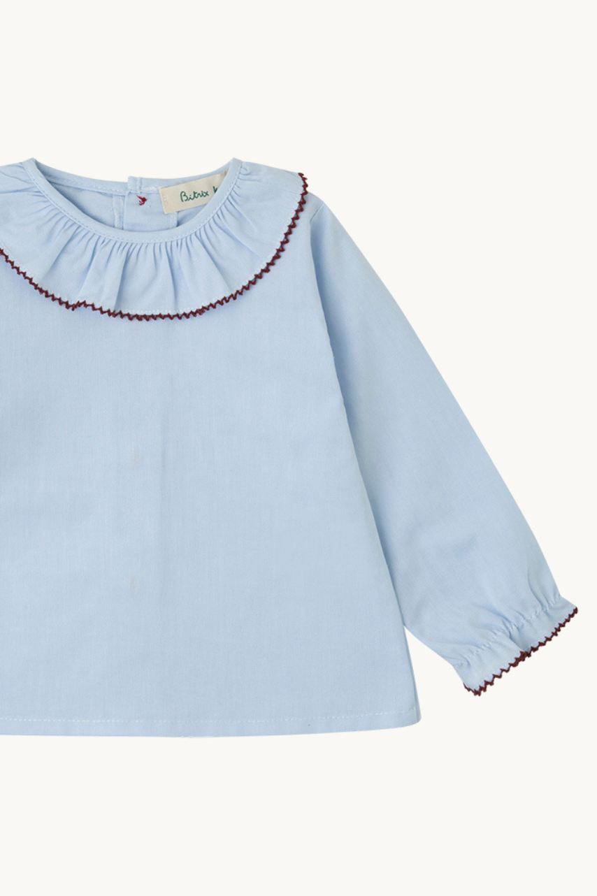 BLUSA BEBÉ OXFORD CELESTE