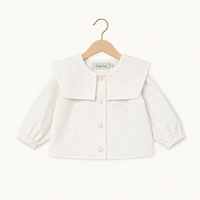 Blouse Bébé Marine Fleur Brodée