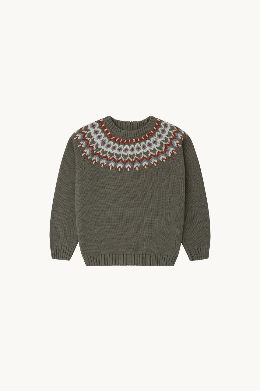 Khaki Jacquard Jumper