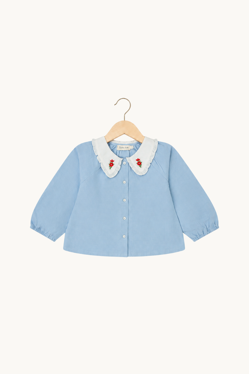 Heidi Baby Blouse in Blue