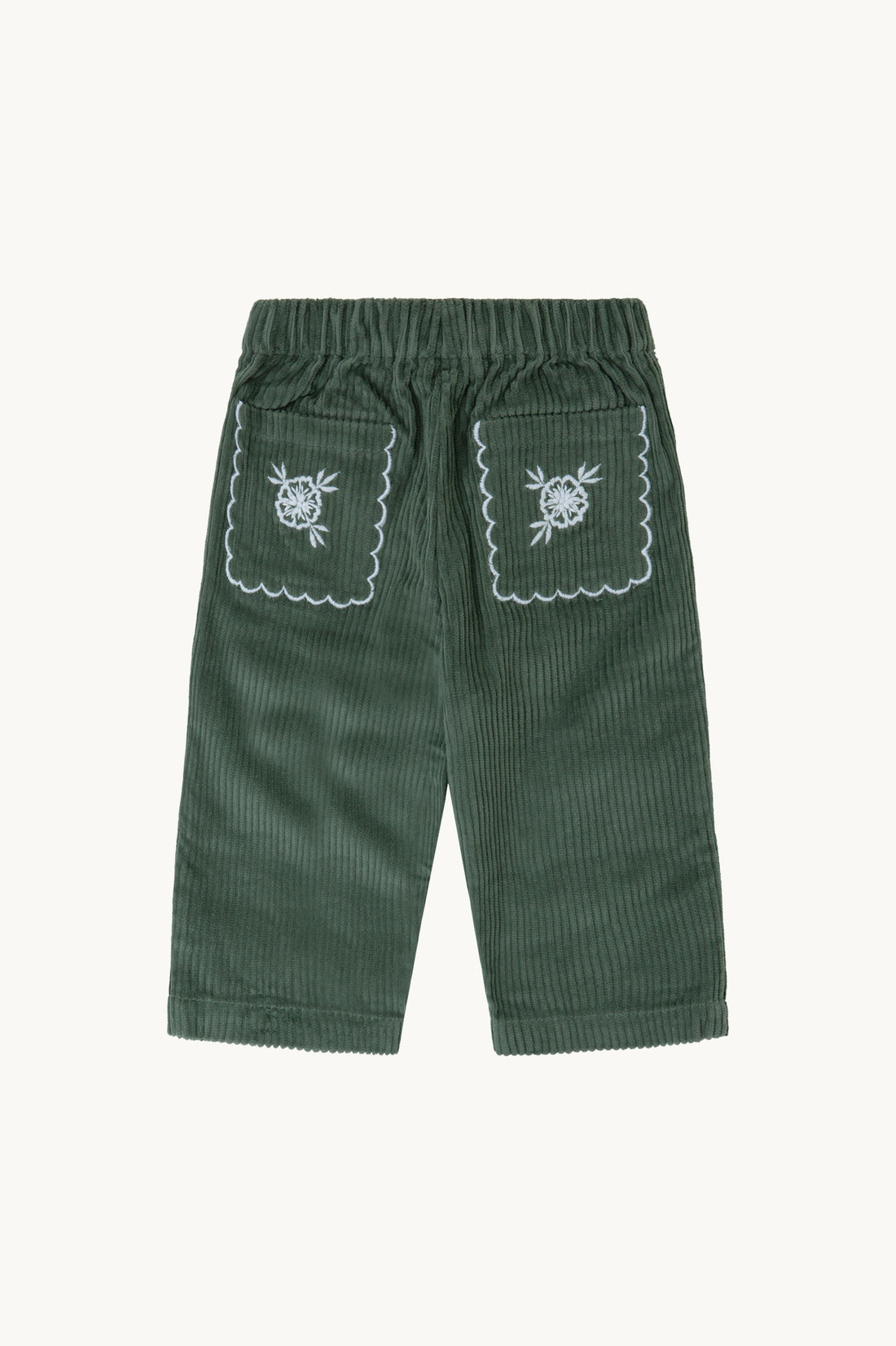 Pantalón Clio Pana Verde Bordado Bolsillo