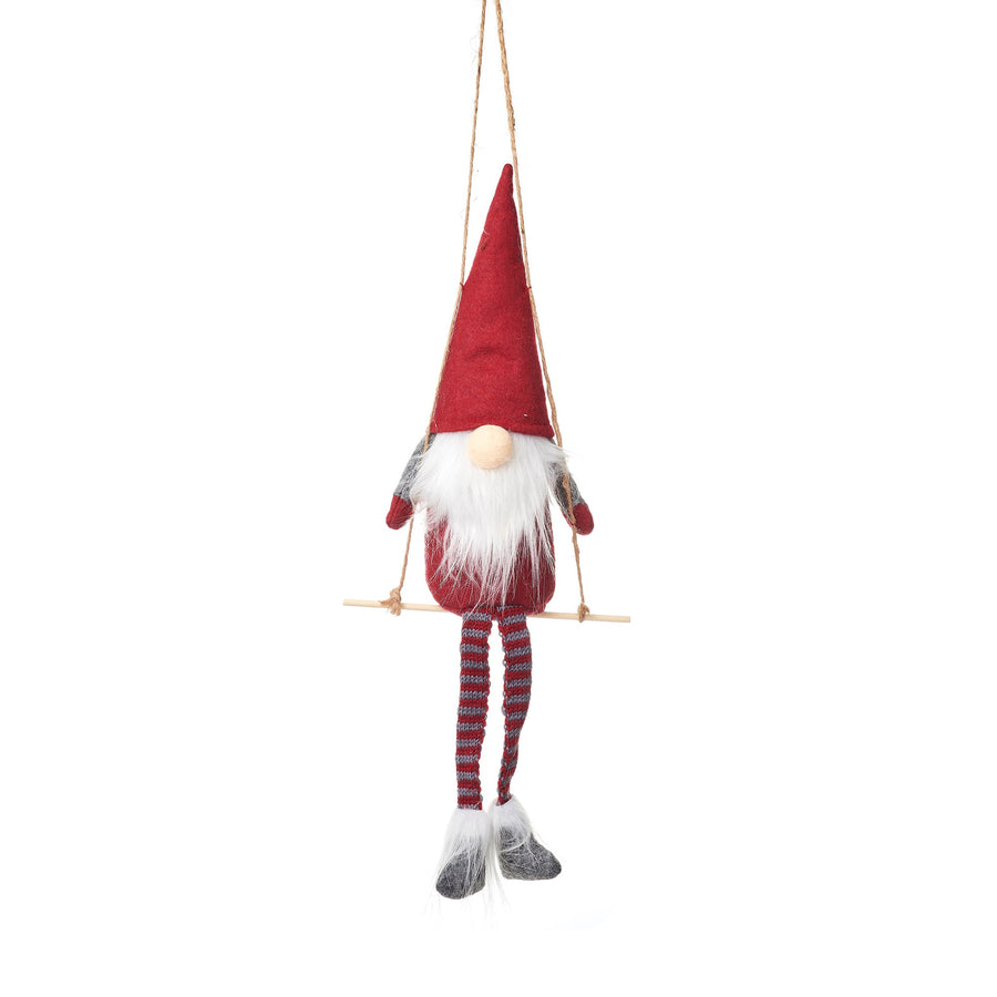 Santa on a Swing Felt Decoration