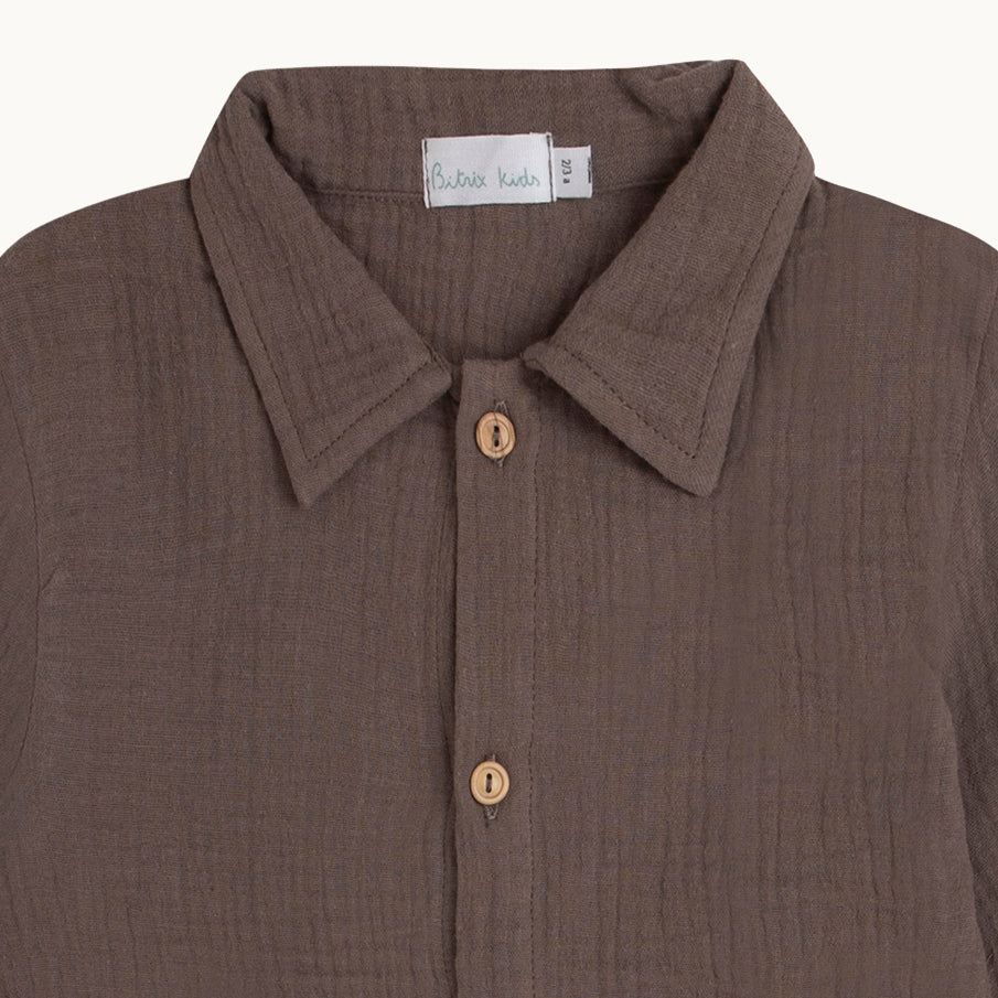 Camisa Max - bambula taupe