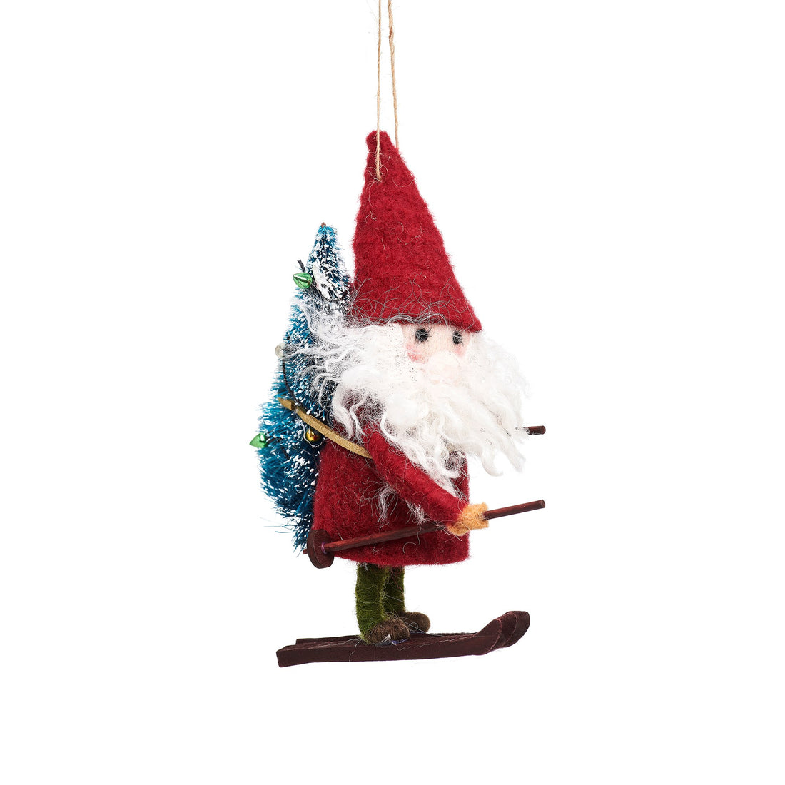 Skiing Santa Felt Decoration