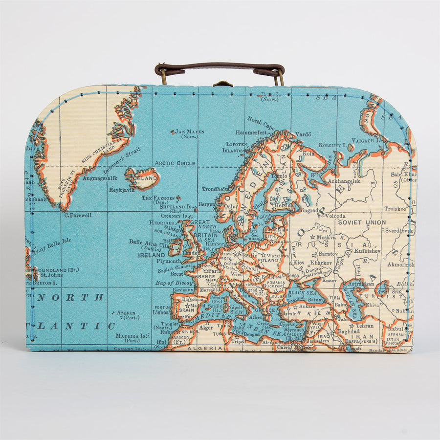 Vintage map suitcases