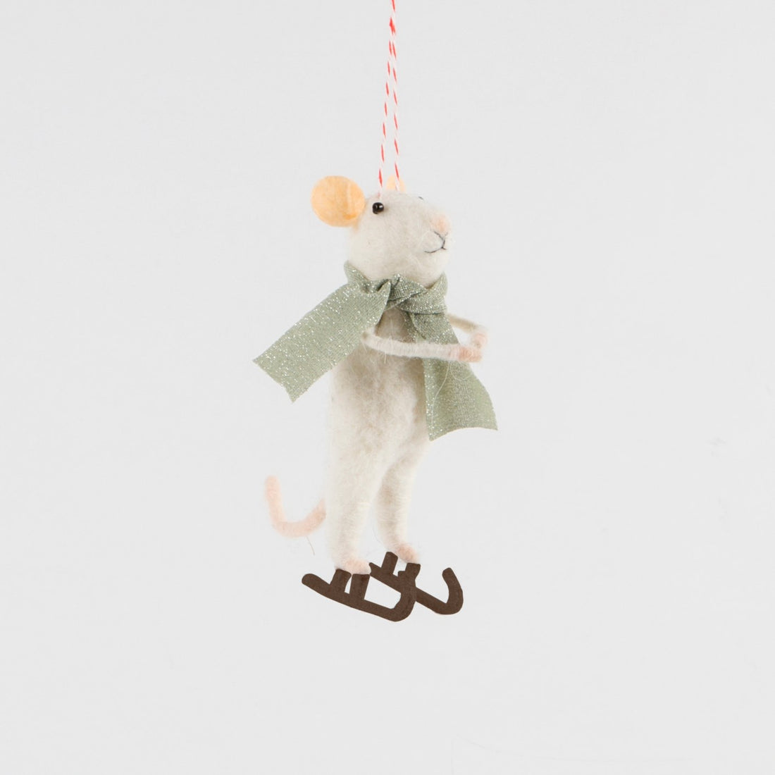 Ice skating wonderland mouse felt decoration