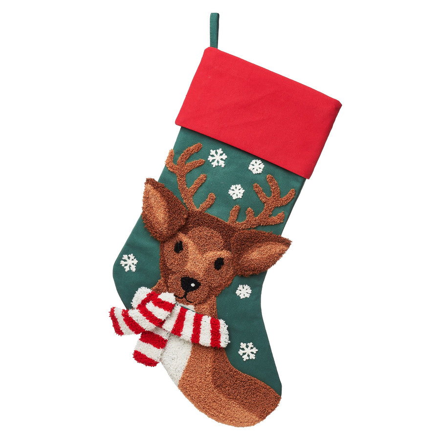Reindeer Embroidered Stocking