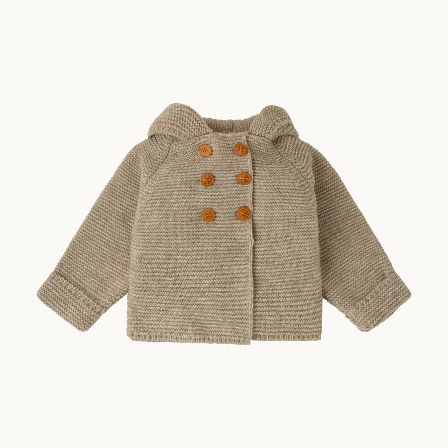 Trenca de punto - beige jaspeado