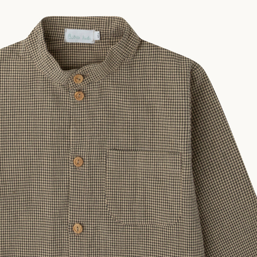 Camisa Max - Vichy camel y negro