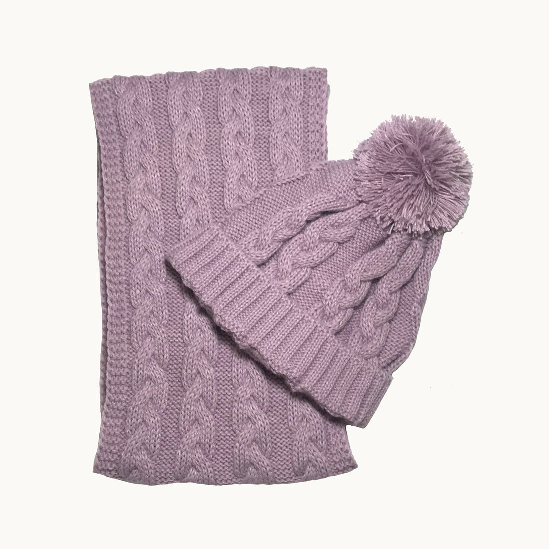Conjunto bufanda y gorro - violeta
