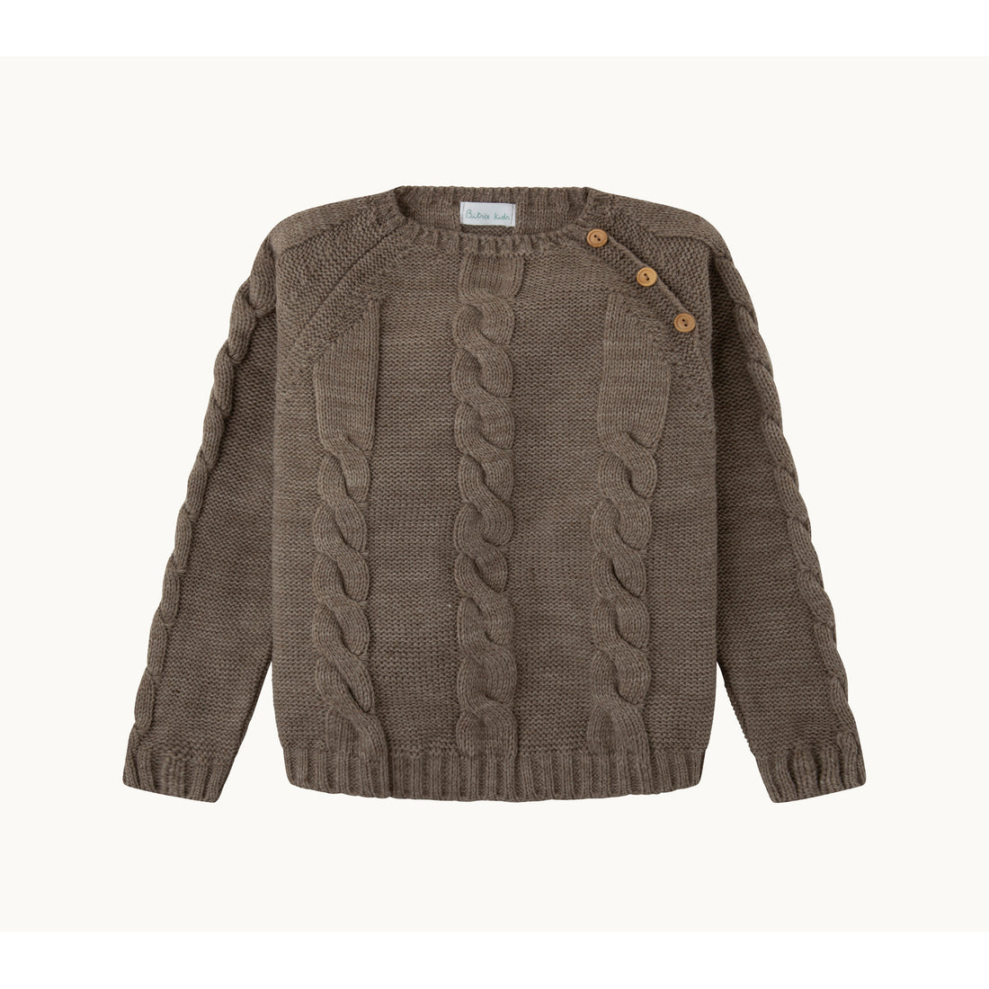 Jersey ochos - beige con gris jaspeado