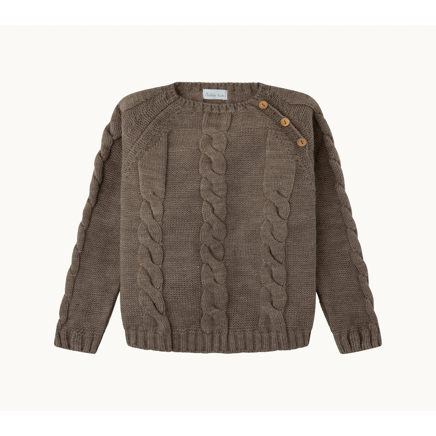 Jersey ochos - beige con gris jaspeado