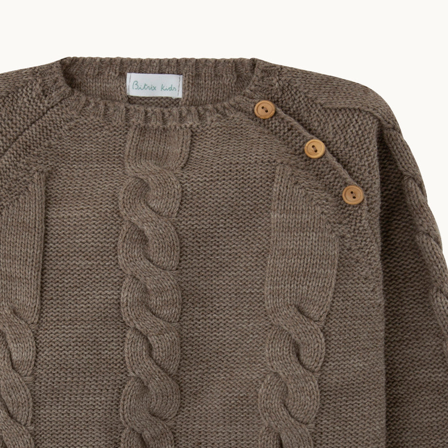 Jersey ochos - beige con gris jaspeado