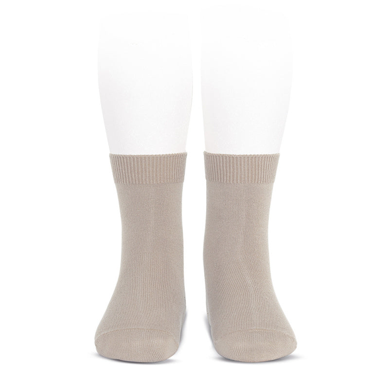Calcetín corto básico liso-piedra beige