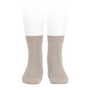 Calcetín corto básico liso-piedra beige