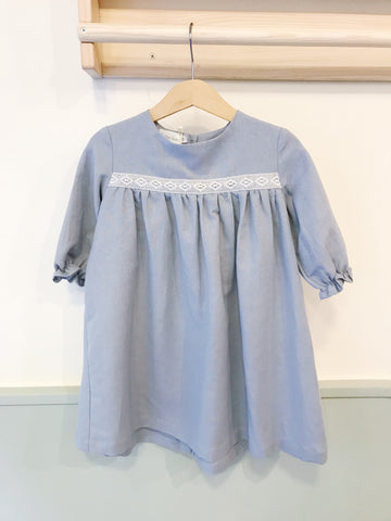 Vestido Margarita - lino azul