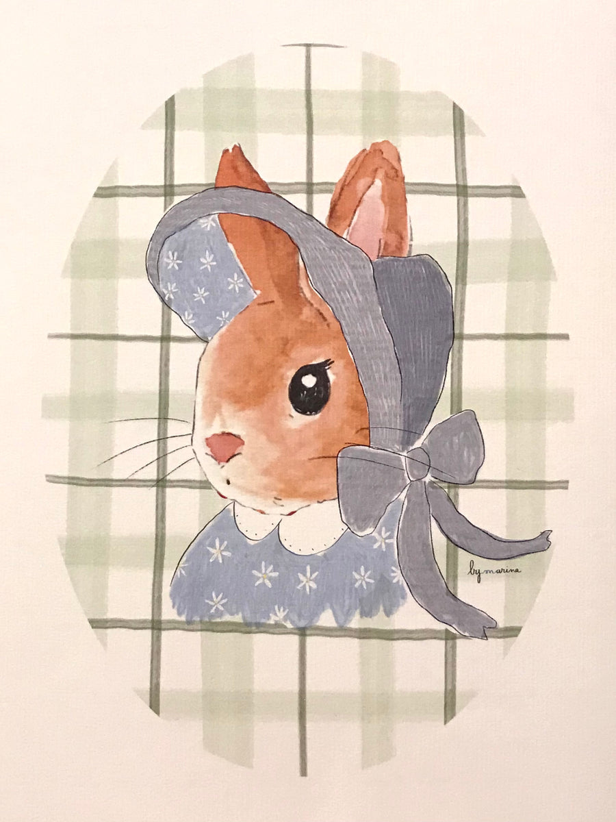 Acuarela - Retrato bebé conejito