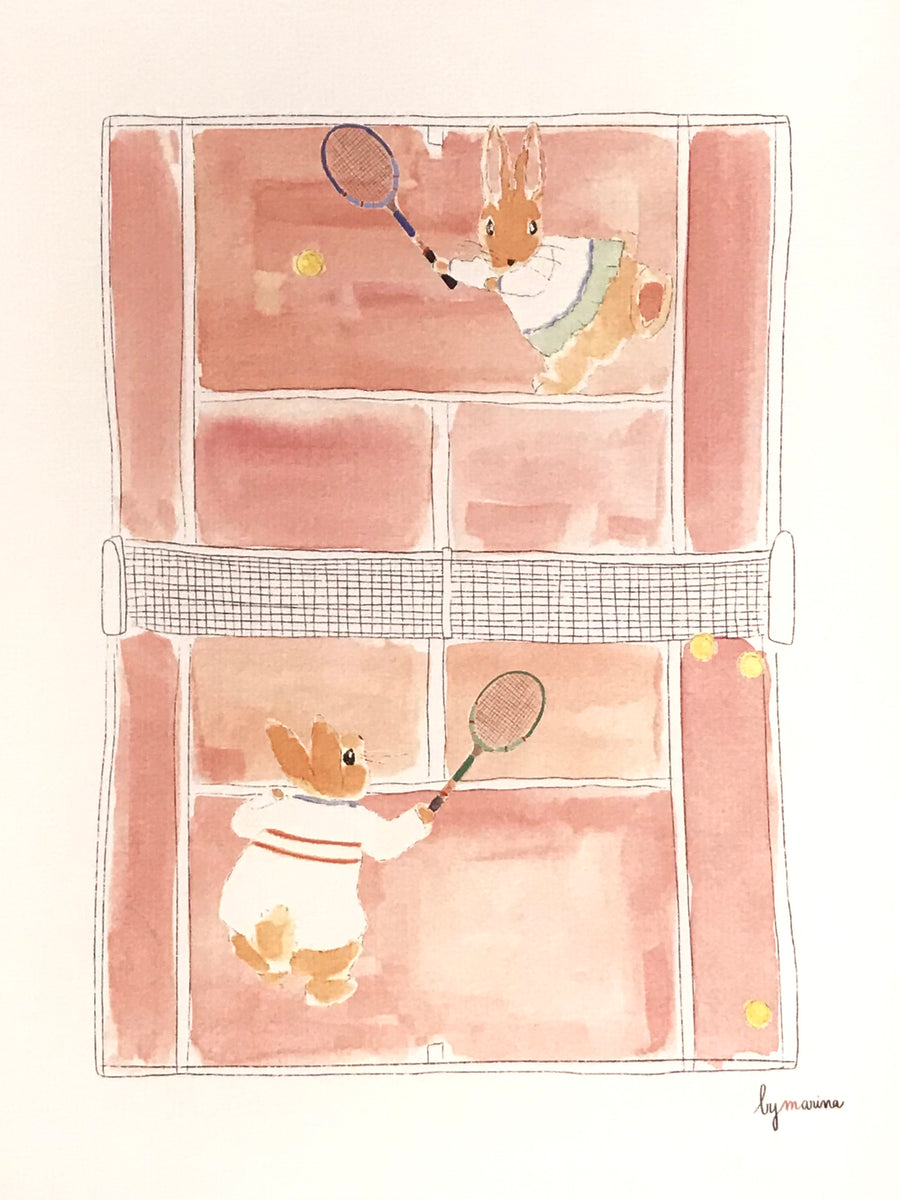 Acuarela - Conejito tenis